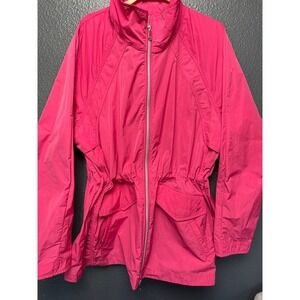 Athleta Pink Lightweight Utility Windbreaker Jacket Women's Large